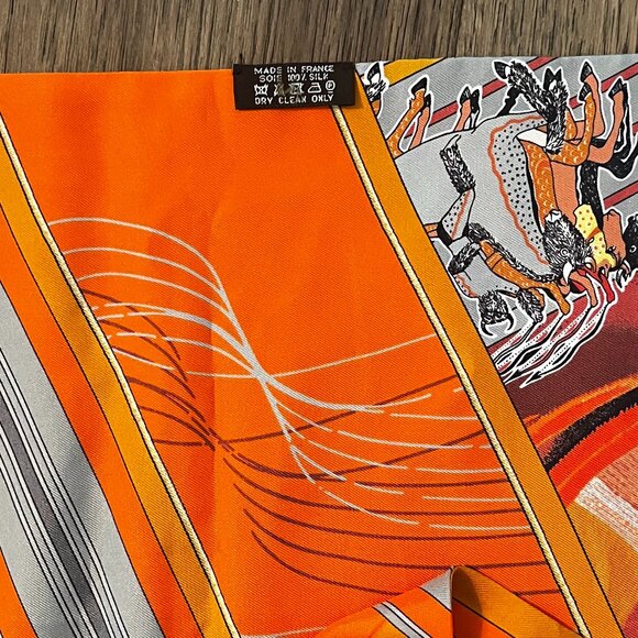 Hermes Long Silk Scarf with Western motif - Picture 3 of 3
